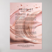 Blush Pink Beauty Salon Price List Poster (Devant)