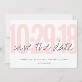 Blush Pink Bewaar de datum, bruiloft, foto op de r Save The Date