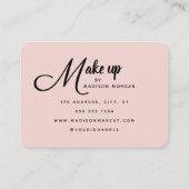 Blush Pink Black Script 3 Photo Makeup Visitekaartje (Achterkant)