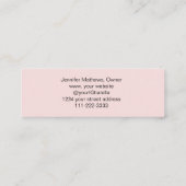 Blush Pink Black Script Fotomake-up Mini Visitekaartje (Achterkant)