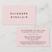 Blush Pink Black Script Lashes Visitekaartje (Voorkant / Achterkant)