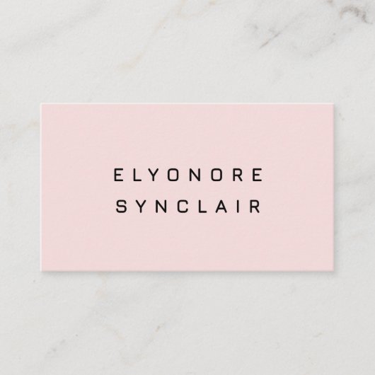 Blush Pink Black Script Lashes Visitekaartje (Voorkant)