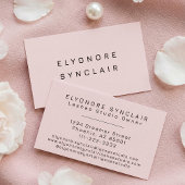 Blush Pink Black Script Lashes Visitekaartje