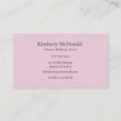 Blush Pink Black Script Photo Makeup Business Card Visitekaartje (Achterkant)