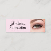 Blush Pink Black Script Photo Makeup Mini Visitekaartje (Voorkant)