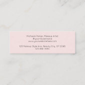 Blush Pink Black Script Photo Makeup Modern Mini Visitekaartje (Achterkant)