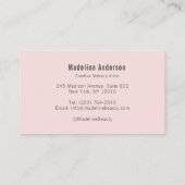 Blush Pink Black Script Photo Makeup Visitekaartje (Achterkant)