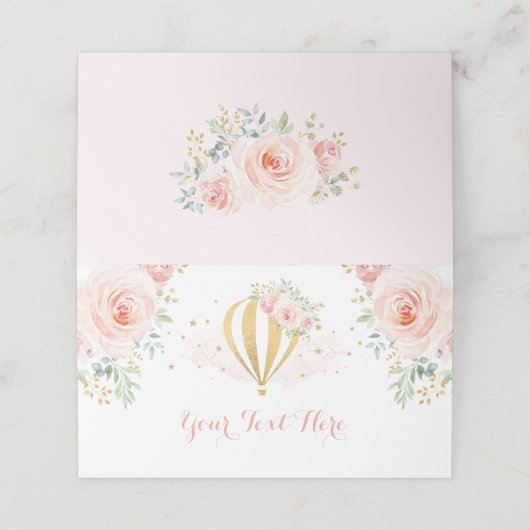 Blush Pink Bloemen Hete Luchtballon Adventure Show (Buitenkant ongevouwen)