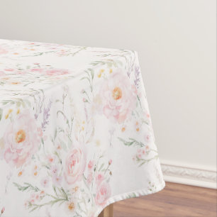 Blush pink Bloemen Pastel Elegant Tafelkleed
