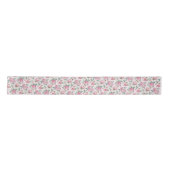 Blush Pink Bloemen Waterverf Patroon Satin Ribbon Lint (Voorkant)