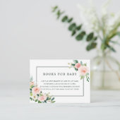 Blush Pink Bloom Book Request Baby showers Kaarten (Staand voorkant)