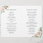 Blush Pink Bloom Folded Wedding Programme (Achterkant)