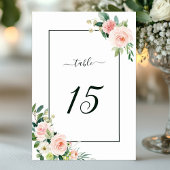 Blush Pink Bloom Trouwtafel Nummer Kaart