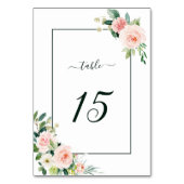 Blush Pink Bloom Trouwtafel Nummer Kaart (Achterkant)