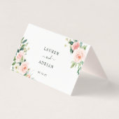 Blush Pink Bloom Wedding Place Card Kaart (Achterkant)