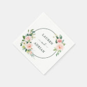 Blush Pink Bloom Wedding Servet (Hoek)
