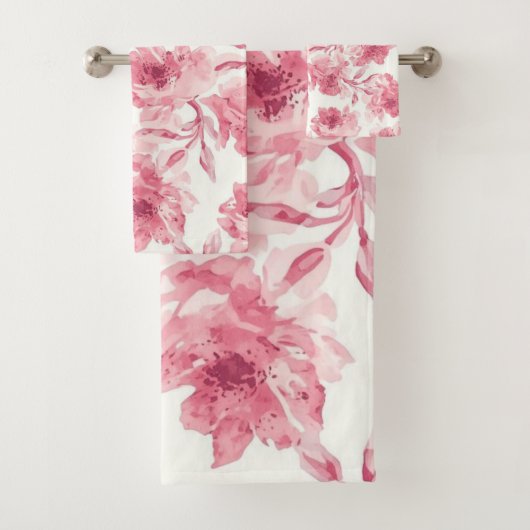 Blush Pink Blossoms Watercolor Painted Airy Floral (En situation)