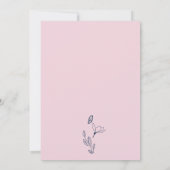 Blush Pink Blue Florals laat modern boogontwerp Kaart (Achterkant)