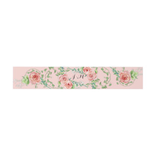 Blush Pink Boho Cottage Bohemian Floral Peony Roos Uitnodigingen Wikkel