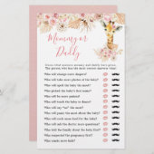 Blush Pink Boho Giraffe Baby shower Mama of Papa (Voorkant / Achterkant)