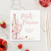 Blush Pink Boho Petals en Prosecco Floral Servet (Insitu)