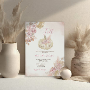 Blush Pink Boho Pumpkin Herfst in Liefde Vrijgezel Kaart