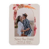 Blush Pink | Boho Save the Date Pampas Grass Photo Magneet (Verticaal)