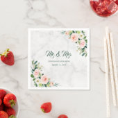 Blush Pink Boho Waterverf bruiloft Mr en Mrs Servet (Insitu)