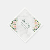 Blush Pink Boho Waterverf bruiloft Mr en Mrs Servet (Hoek)