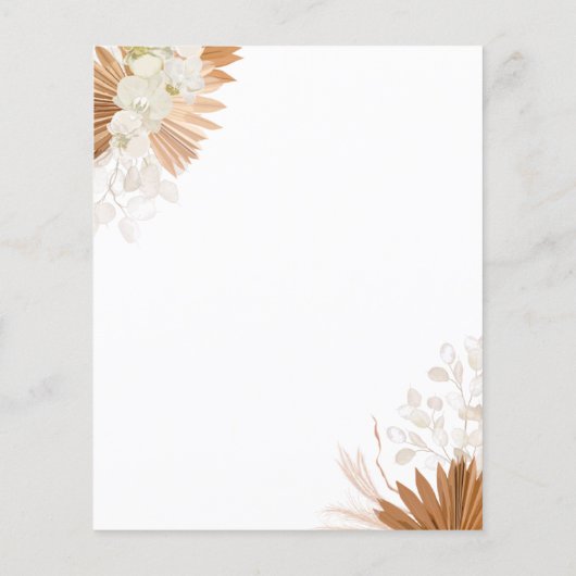 Blush Pink Boho Wedding Flyer (Achterkant)