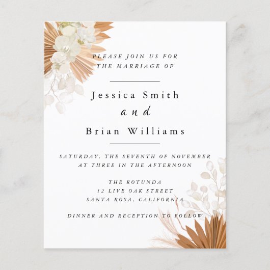 Blush Pink Boho Wedding Flyer (Voorkant)