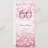 Blush Pink Bokeh 60th Birthday Programme avec menu (Devant)