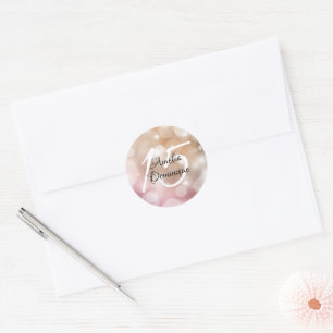 Blush Pink Bokeh Quinceanera Ronde Sticker