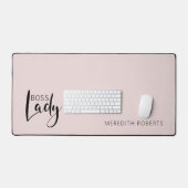 Blush Pink Boss Lady Logo op maat Bureaumat (Keyboard & Muis)