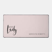 Blush Pink Boss Lady Logo op maat Bureaumat (Voorkant)