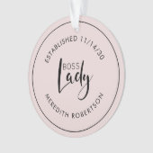 Blush Pink Boss Lady Logo Vastgestelde datum Ornament (voorkant)