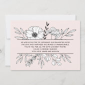 Blush Pink Botanische Foto Aankondiging II (Achterkant)