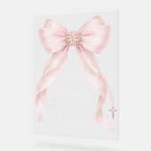 Blush pink Bow baby Girl Baptism Welcome (Angle)