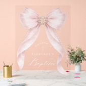 Blush pink Bow baby Girl Baptism Welcome (Mariage)