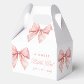 Blush Pink Bow-Baby shower Bedankdoosjes (Voorkant)