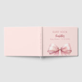 Blush pink bow Baby shower Gastenboek (Volledig)
