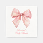 Blush Pink Bow-Baby shower Servet (Voorkant)