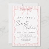 Blush Pink Bow Birthday Invitation (Devant)