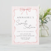 Blush Pink Bow Birthday Invitation (Debout devant)