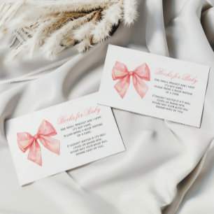 Blush Pink Bow Book voor Baby Enclosure Kaart