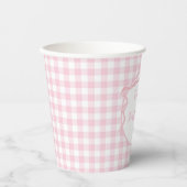Blush Pink Bow Coquette 1e Verjaardag Papieren bek Papieren Bekers (Voorkant)