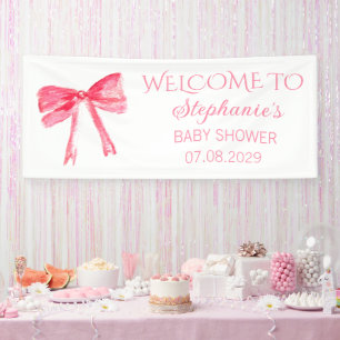 Blush Pink Bow Coquette Baby shower Spandoek