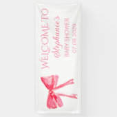 Blush Pink Bow Coquette Baby shower Spandoek (Verticaal)
