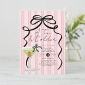 Blush Pink Bow Coquette Olive Martini Verjaardag Kaart (Staand voorkant)