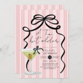 Blush Pink Bow Coquette Olive Martini Verjaardag Kaart (Voorkant / Achterkant)